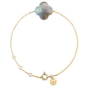 Morganne Bello Labradorite Clover Yellow Gold Bracelet