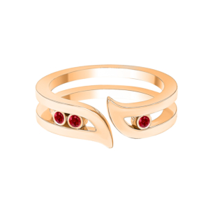 Alif Brilliance 18k Rose Gold and Ruby Ring
