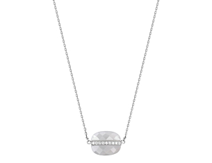 Morganne Bello Grey Moonstone + Diamonds White Gold Aurore Necklace