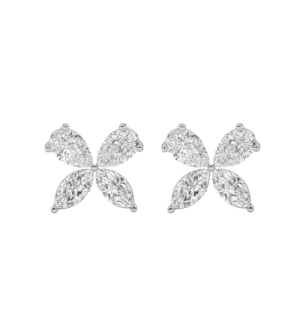 Gaia Luxe Fashion 18k White Gold Lab-Grown Diamond Earrings