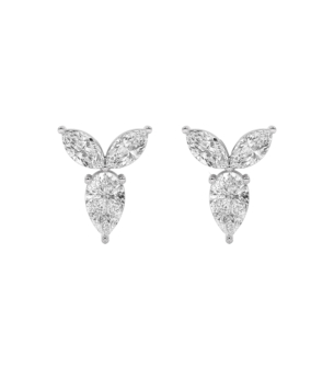 Gaia Luxe Fashion 18k White Gold Lab-Grown Diamond Earrings