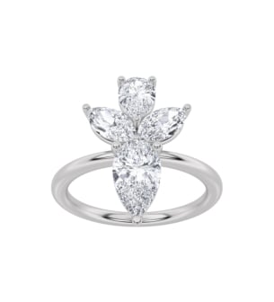 Gaia Luxe Fashion 18k White Gold Lab-Grown Diamond Ring