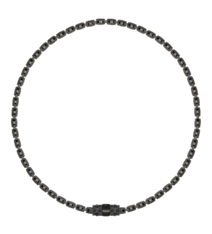 Black Revolve Necklace in Silver 