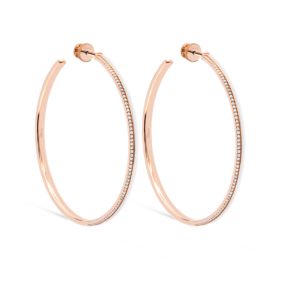 Djula Double C Art Deco Diamond Hoops Earrings