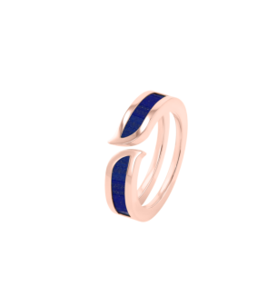 Alif Mosaic Lapis Lazuli Narrow Ring In 18K Rose Gold