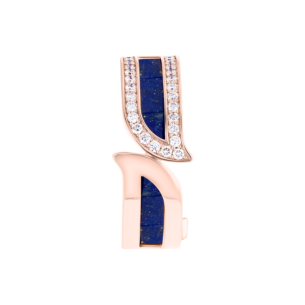 Alif Mosaic Lapis Lazuli & Diamond Hoop Earrings In 18K Rose Gold