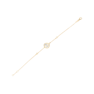 Al Qasr One Charm (Drop-Shaped)  Diamond Tin Cup Bracelet in 18K Yellow and White Gold 