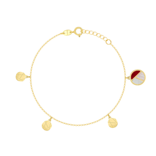 Amelia Barcelona 18k Yellow Gold and Coloured Mother of Pearl Anklet