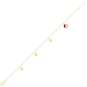 Amelia Barcelona 18k Yellow Gold and Coloured Mother of Pearl Anklet