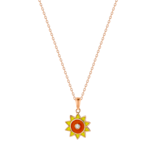 Children's Jewellery Ara Diamond Rose Gold Sunshine Necklace