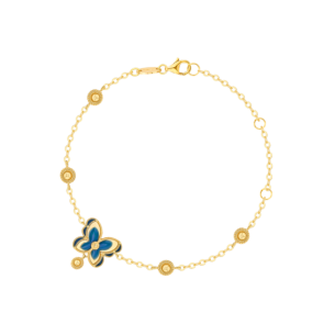 Farfasha Giardino Butterfly Anklet with Blue Enamel