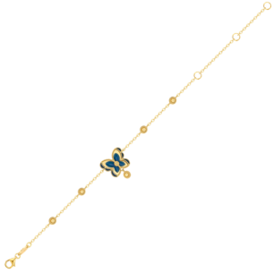 Farfasha Giardino Butterfly Anklet with Blue Enamel