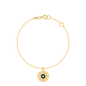 Farfasha Sunkiss Yellow Gold Anklet with Malachite and Diamond