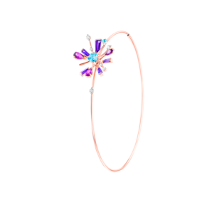Fireworks Flare Semi Precious Hoop Earrings in 18K Rose Gold