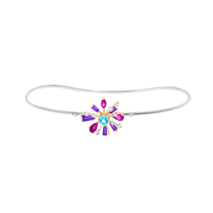 Fireworks Flitter Semi Precious Palm Cuff in 18K White Gold
