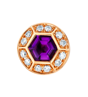 Kanzi Earrings in 18K Rose Gold and studded with Purple Amethyst