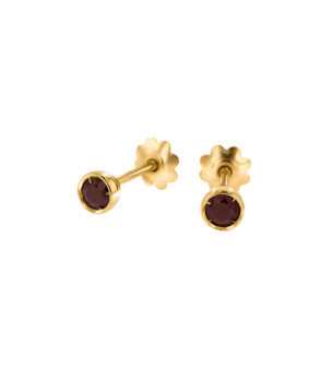Children's Jewellery Ara Garnet January Birthstone Earrings   