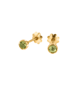 Children's Jewellery Ara Peridot August Birthstone Earrings                