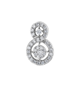 OSE  Earrings in 18K White Gold Studded  with   Round Diamonds