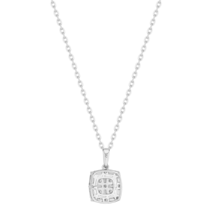 OneSixEight Cushion Shaped Diamond Pendant Chain 18K White Gold
