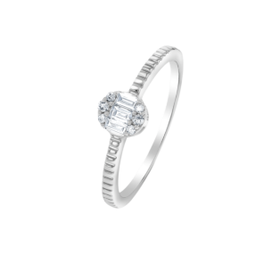 OneSixEight Oval Shaped Diamond Ring Eternity Band 18K White Gold