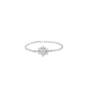 Djula Diamond Sun Chain Ring in 18K White Gold