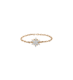 Djula Diamond Sun Chain Ring in 18K Yellow Gold