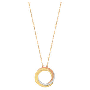 Revolve Trio 18k Yellow, Rose and White Gold Necklace with Diamonds